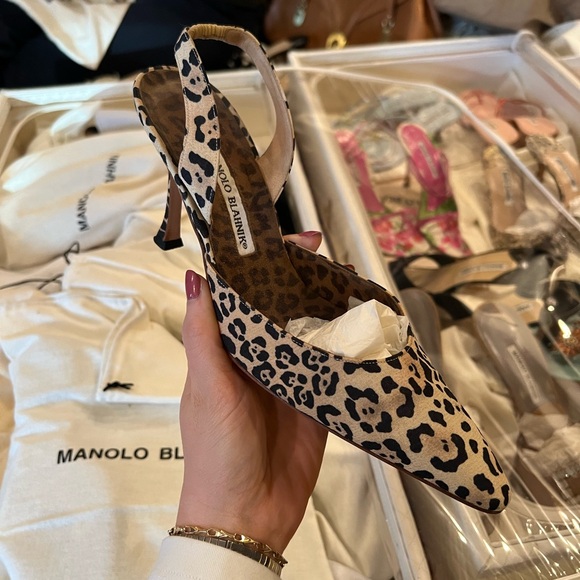 Vintage Manolo Blahnik Animal Print Slingback Heels - Picture 13 of 13